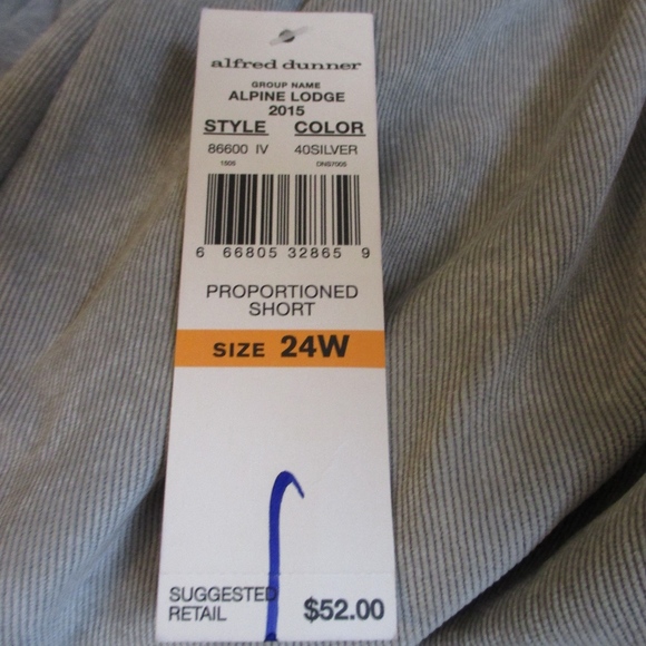 NWT - ALFRED DUNNER pants - sz 24W - MSRP $52.00 - Picture 2 of 3